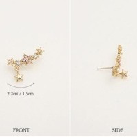EE0307 - Anting Tusuk Import Model Korea Kpop Menyamping Stars Bintang