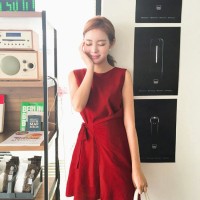 Jual SALE/DISKON IMPORT Dress M034/Mini/Simple/Merah/Casual/Korea/Korean Murah