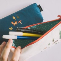 Jual Japan Forest Canvas Pencil Case / Kotak Pinsil / Tempat Pensil Lucu Murah
