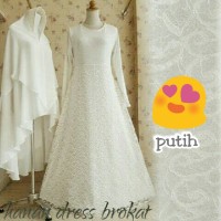 Jual Hanan Brukat Putih plus Khimar syari REAL PICTURE Murah