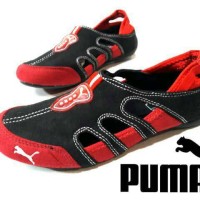 TERLARIS FLAT SHOES PUMA NINJA HITAM MERAH (KETS SNEAKER CASUAL)