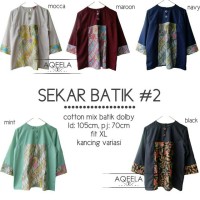BAJU ATASAN WANITA BLOUSE MUSLIM TUNIK SEKAR BATIK #2