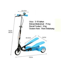 Jual Mainan Anak Skuter / Skuter Anak Injak Dual Pedal Otoped 2016 Murah