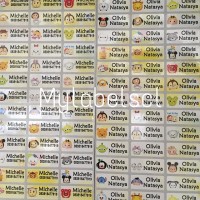 Jual Label Nama Stiker Waterproof Sticker anti air Disney Tsum tsum S M L Murah