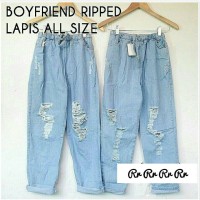 Jual ripped light jeans pants - celana murah - jogger - bawahan wanita Murah