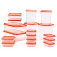 Jual IKEA Pruta Tempat Makanan Oranye, Set Isi 17 Murah