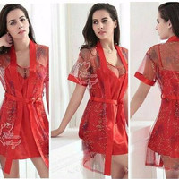 Baju Kimono Bajutidur Tidur Seserahan Satin Seksi Cantik Import Murah