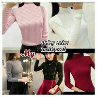 Jual Daisy Salur Turtleneck/Jaket Sweater Wanita Korea Murah