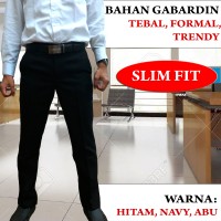 Jual Celana Bahan Kerja Pria Slim Fit Tebal Trendy Keren Murah