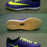 Sepatu Futsal Nike Mercurial VI Ungu list Kuning Stabilo Grade Ori