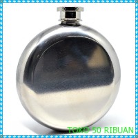 Jual Botol Minum Wine Bir Flask Hip Round Shape Stainless - Silver G236 Murah
