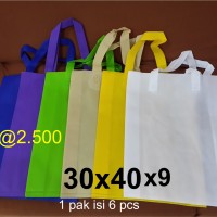 Jual Goodie bag / Tas spunbond lipat samping 30 x 40 Murah