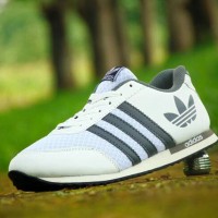 Sepatu Kets Adidas V Racer Clasic/Putih Abu/Casual Sneakers Santai