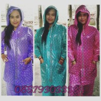 Jual Jas Hujan Wanita Motif Polkadot / Jas Hujan Cewek, Cowok / Setelan Murah