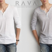 Jual Baju Kaos Pria Henley Lengan Panjang ORIGINAL by RAVA (BEST SELLER) Murah