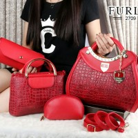 Tas Furla Luxury Culture 4in1 Croco MERAH 2709