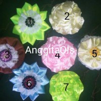 Jual aksesoris / sovenir / bros pita satin mawar & kanzasi Murah