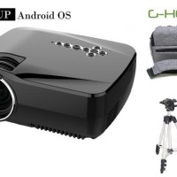 Jual PAKET HEMAT LED Mini Proyektor GP70up+ TAS + TRIPOD ( GHOLIC) Murah