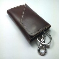 Jual dompet stnk kulit asli unik warna coklat | gantungan kunci mobil motor Murah