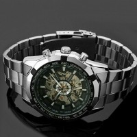 Jual Jam WINNER MEN skeleton Dial Automatic Mechanical StainlessSteel Murah