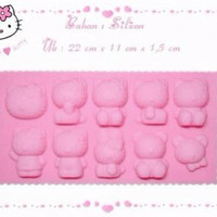 Jual Cetakan Jelly Es batu Puding Hello Kitty HK bento mold ice cube Coklat Murah