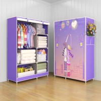 Jual 03 Multifunction Wardrobe Cloth Rack with cover lemari pakaian Murah