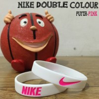 Jual WRISTBAND NIKE DOUBLE PUTIH PINK COLOUR GELANG KARET NBA BASKET MURAH Murah