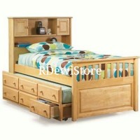 Tempat tidur, dipan, ranjang, minimalis kayu jati laci sorong anak