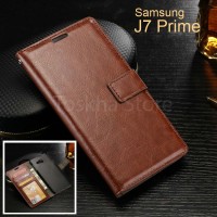 Jual Wallet Case Samsung J7 Prime 2016 Premium Leather Murah