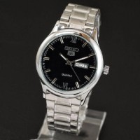 Jual JAM TANGAN SEIKO 5 PRIA KW SUPER TANGGAL HARI AKTIF RT SILVERPLATBLACK Murah