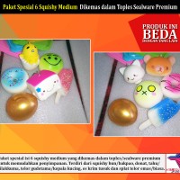 Jual Squishy, Paket Spesial 6 Squishy Medium dalam Sealware Premium Murah