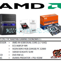 PAKET CPU / PC RAKITAN GAMING EKONOMIS 1 / A4-6300 (3.7 GHZ) / RAM 4GB