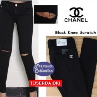 Jual Celana panjang cewek sobek Jegging Big Size Ripped Cut Knee robek N109 Murah