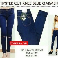 Jual Celana jeans panjang cewek Jegging Ripped Cut Knee sobek robek N110 Murah