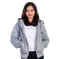 Jual JAKET POLOS HOODIE ZIPPER ABU MISTY MUDA LADIES Murah