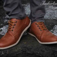 Sepatu timberland wingtip leather pull up/boot tracking outdoor pria