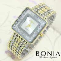 Bonia Jam Tangan Wanita / Cewek Rantai Warna Emas / Gold