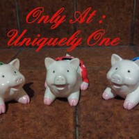 Jual PATUNG MINIATUR PAJANGAN LUCU : BABI PIGGY PIG IN PANTS 3 IN 1 SET Murah