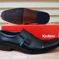 Sepatu Kerja Pria Kickers Pantofel Kulit Hitam / Sepatu Kerja Formal C