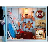 Jual Rumah Miniatur DIY Toko Nelayan Plus Lampu LED 20x10x20cm SS Ba