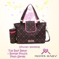 Moms Baby Tas Bayi Besar Posh Moms + Bottle Holder MBT710300 Baru