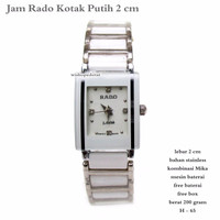 jam tangan wanita rado kotak putih 2cm fullset