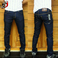 Jual GROSIR CELANA JEANS PRIA DROPDEAD SLIM FIT BIRU DONGKER KEREN / BLUE B Murah