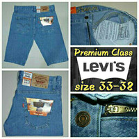 Jual GROSIR CELANA JEANS PENDEK PRIA LEVIS STANDAR BIOBLITZ KEREN / BIRU MU Murah