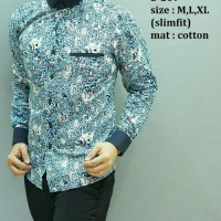 Baju Kemeja Batik Pria Modern Slim fit lengan panjang D-269