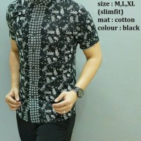 Baju Fashion Kemeja Pria Batik Modern Slim fit lengan pendek BT-283