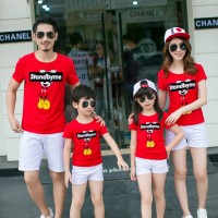 Family Couple / Baju Keluarga / Kaos SBM Mickey 2 Anak (merah) 10507