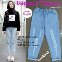 Jual ripped jeans pants - celana murah - jogger - bawahan wanita Murah