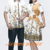 Sarimbit Pasangan Couple Keluarga Kemeja Dress Batik 1827 Gold