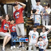 kaos keluarga doraemon lengan panjang - baju family couple